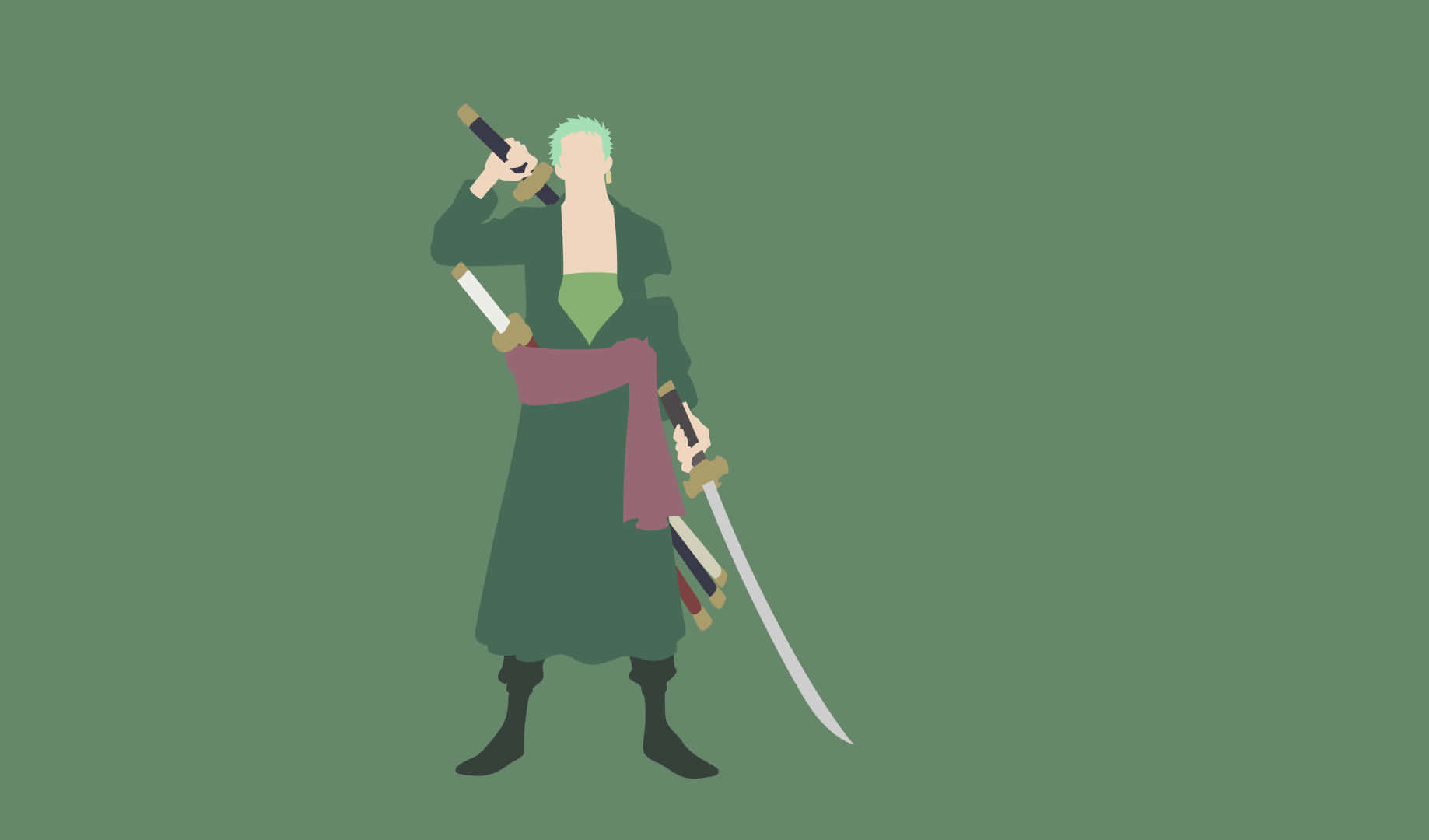 Minimalist One Piece Swordsman Zoro Wallpaper