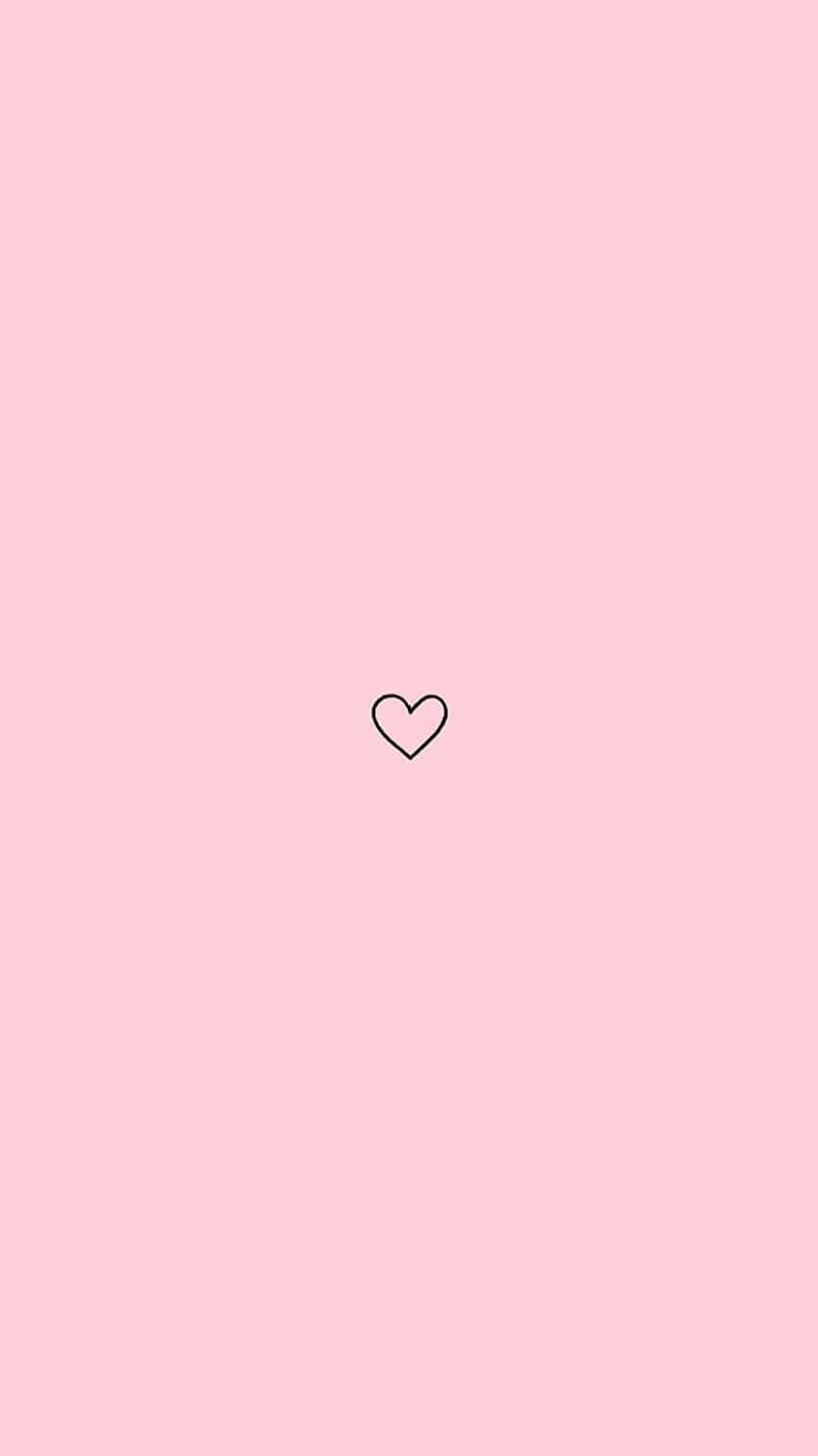 Minimalist Pink Heart Wallpaper Wallpaper