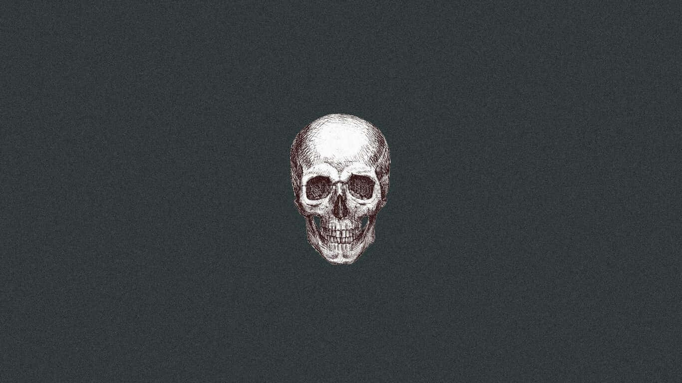 Minimalist_ Skull_ Illustration_ Gray_ Background.jpg Wallpaper