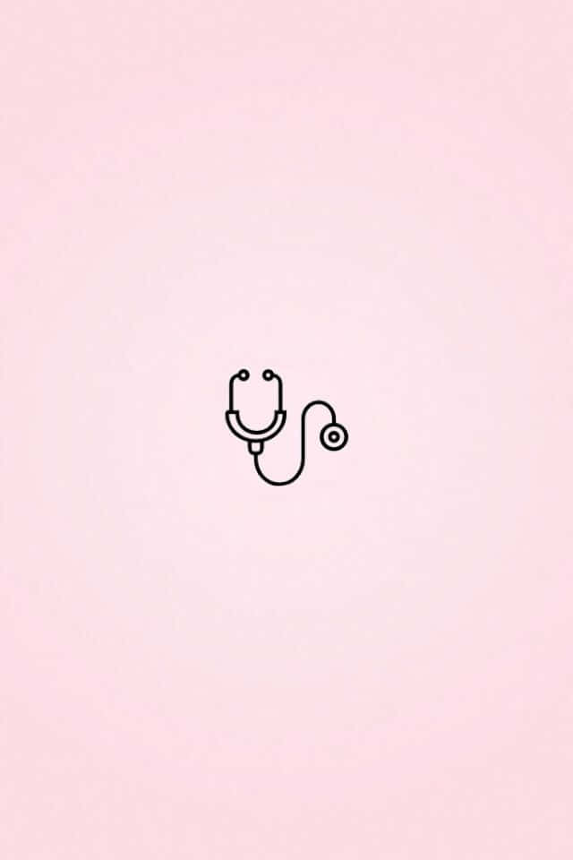 Minimalist Stethoscope Art Pink Background Wallpaper