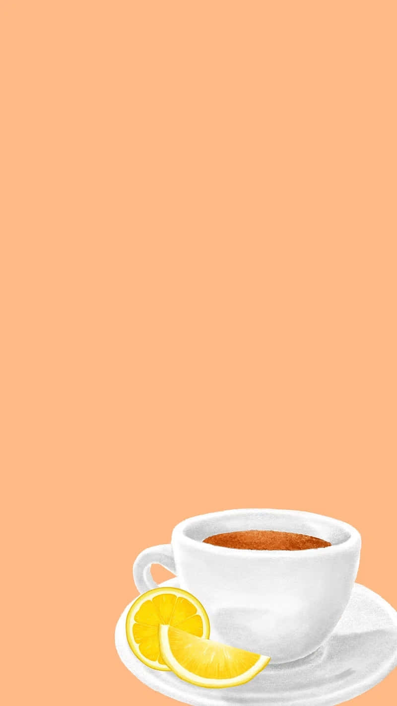 Minimalist Teawith Lemon Slice Wallpaper