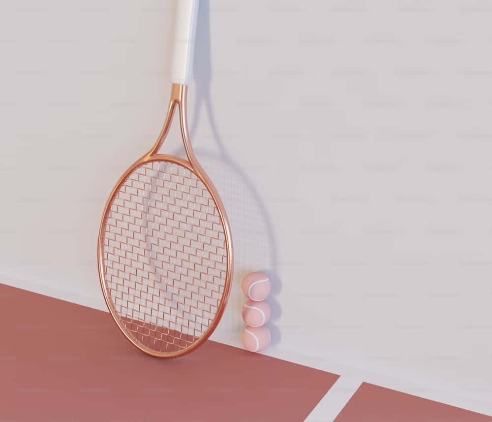 Minimalist Tennis Racketand Balls Wallpaper