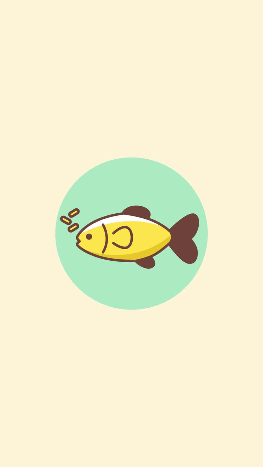 Minimalist Yellow Fish Illustration Wallpaper