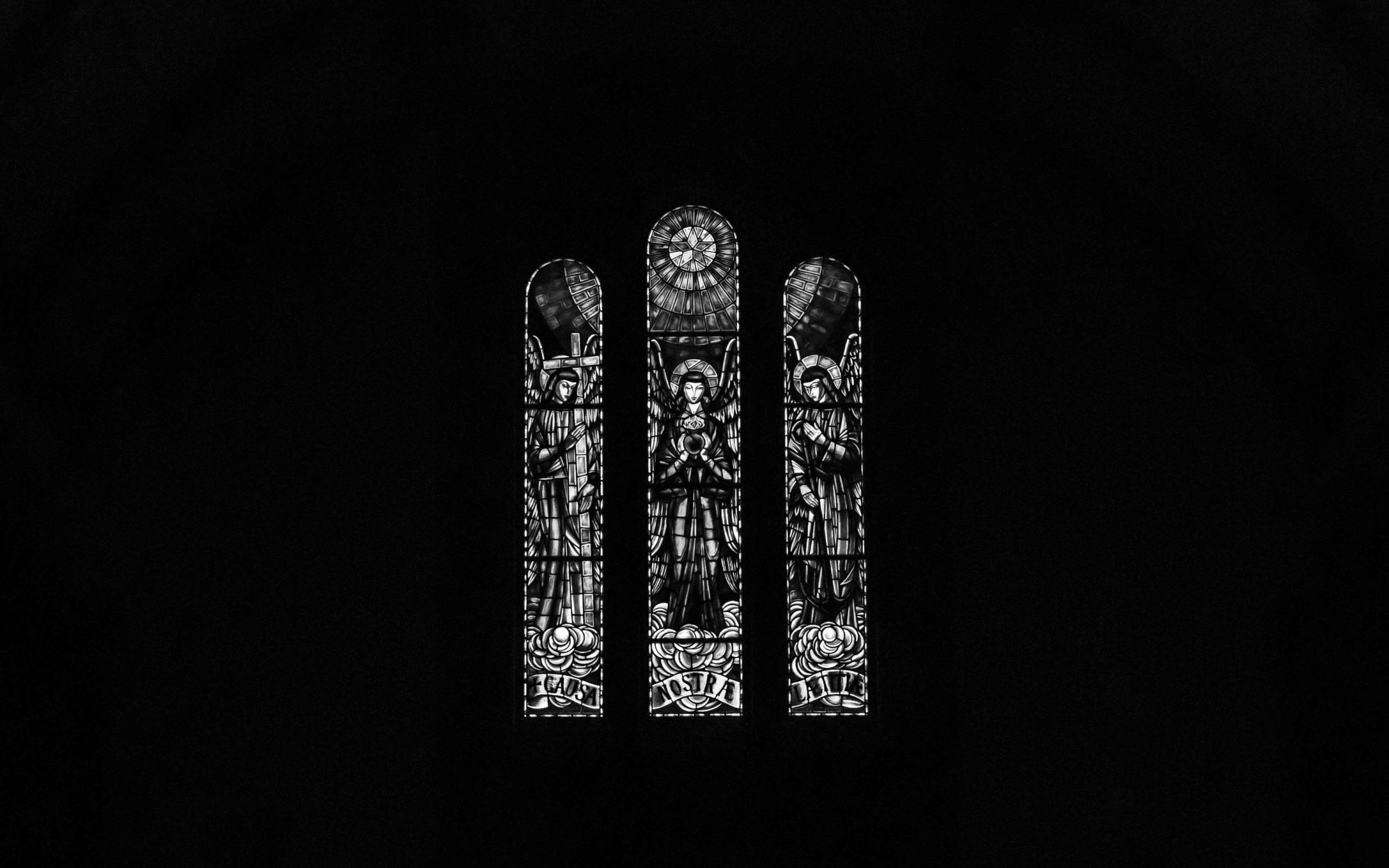 Minimalistic Catholic Stained Glass Art Wallpaper