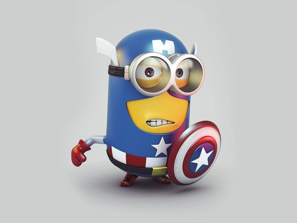 Minion 3d Captain America Wallpaper