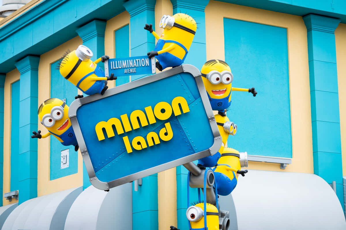 Minion Land Sign Universal Studios Singapore Wallpaper