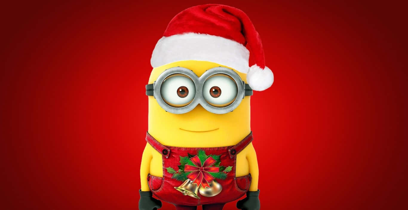 Minionin Santa Hat Christmas Celebration.jpg Wallpaper