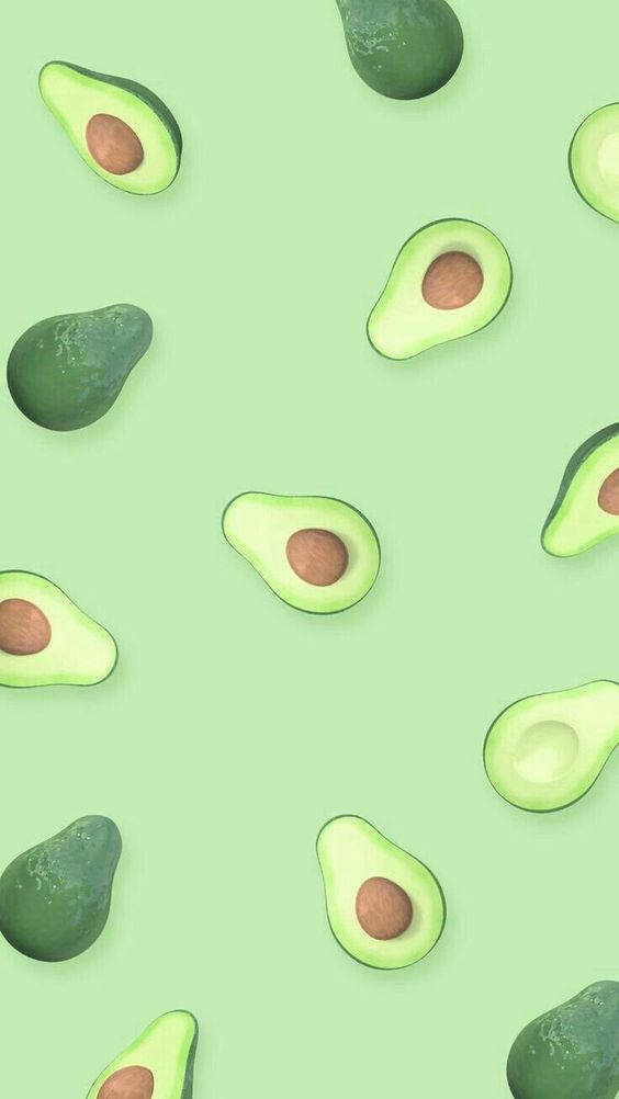 Mint Green Avocado Patterns Wallpaper