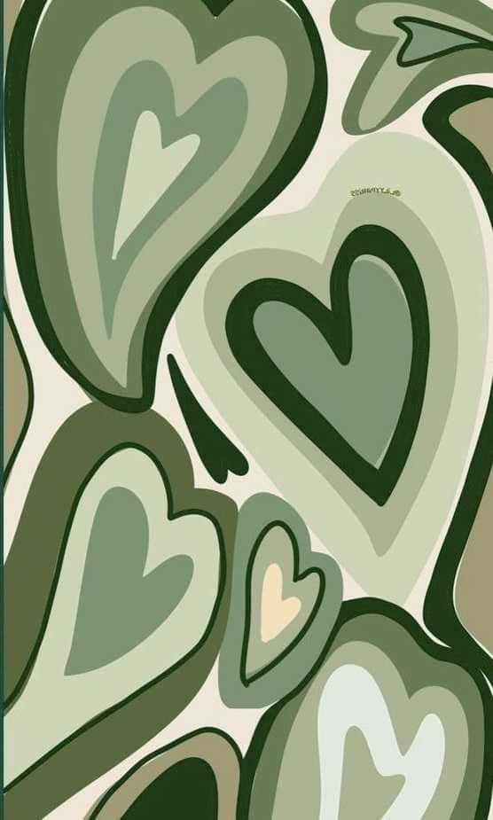 Mint Green Hearts Wallpaper