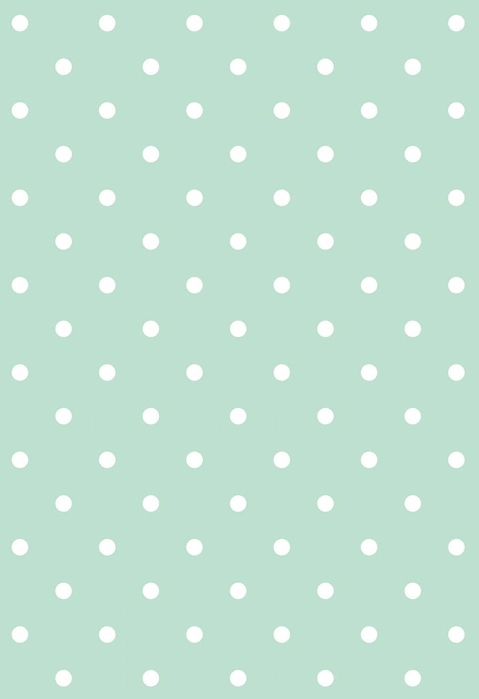 Mint Green Polka Dots Wallpaper