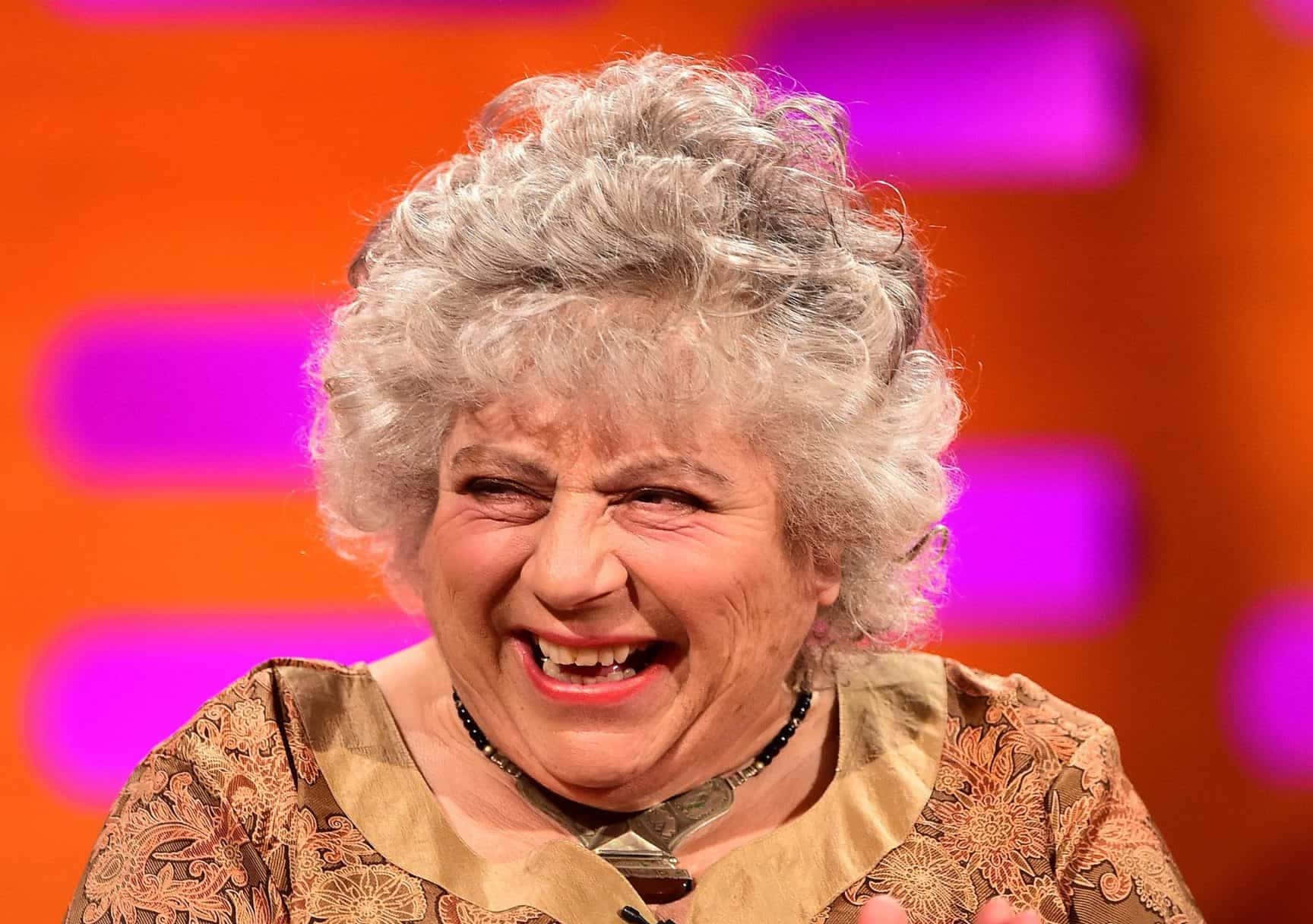 Miriam Margolyes Posing Artfully In Black And White Wallpaper