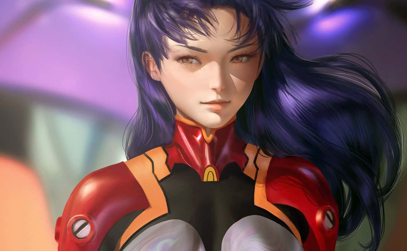 Misato Katsuragi: A Distinctive Character From Neon Genesis Evangelion Wallpaper