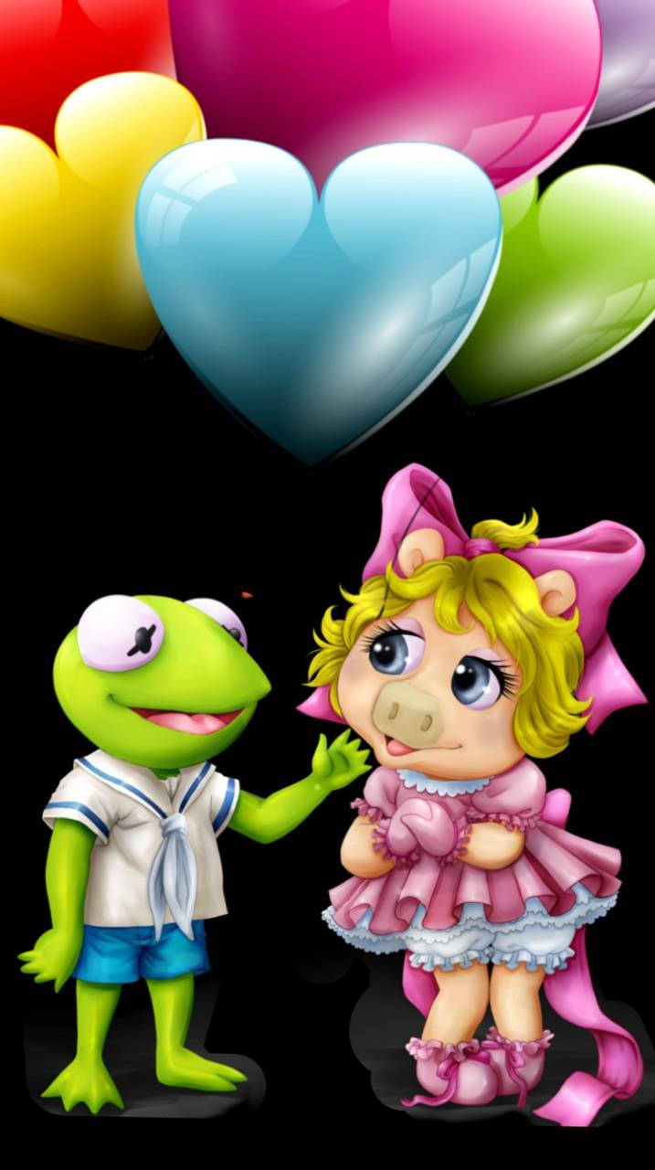 Miss Piggy In Pink Kermit Frog Wallpaper