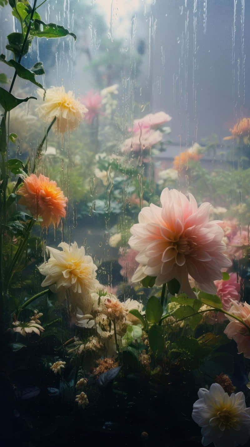 Misty_ Floral_ View_ Behind_ Glass.jpg Wallpaper