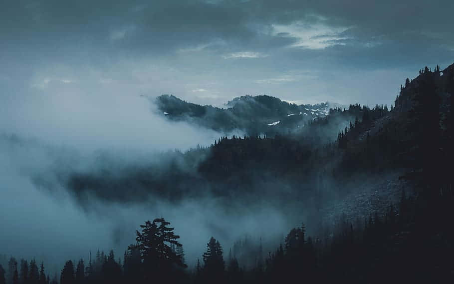 Misty Mountain Silhouettes Dark Mood.jpg Wallpaper