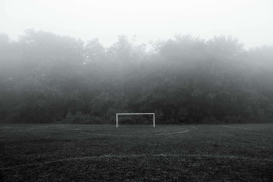 Misty Soccer Field Goal Post Wallpaper