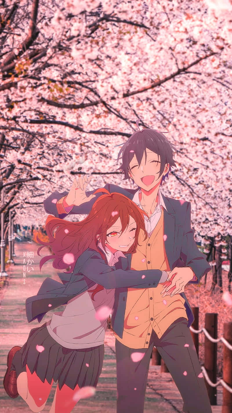 Miyamuraand Hori Cherry Blossom Embrace Wallpaper