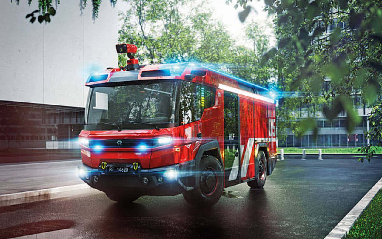 Modern Firetruckin Action Brampton Wallpaper