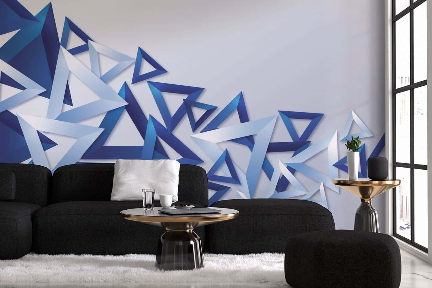 Modern Geometric Triangle Wall Art Wallpaper