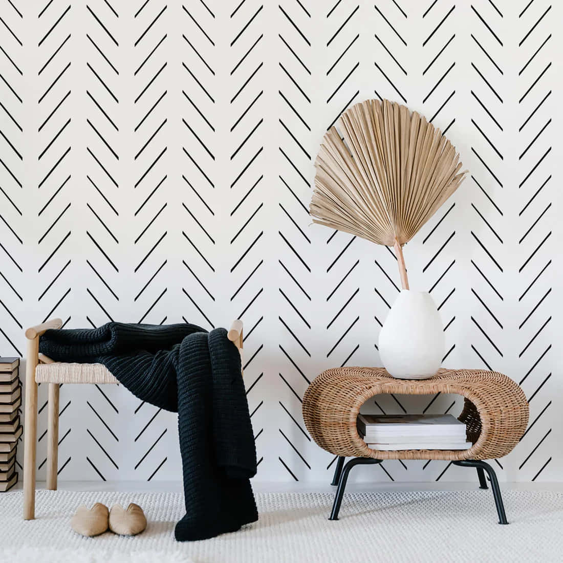 Modern Herringbone Wallpaper Interior Design Wallpaper