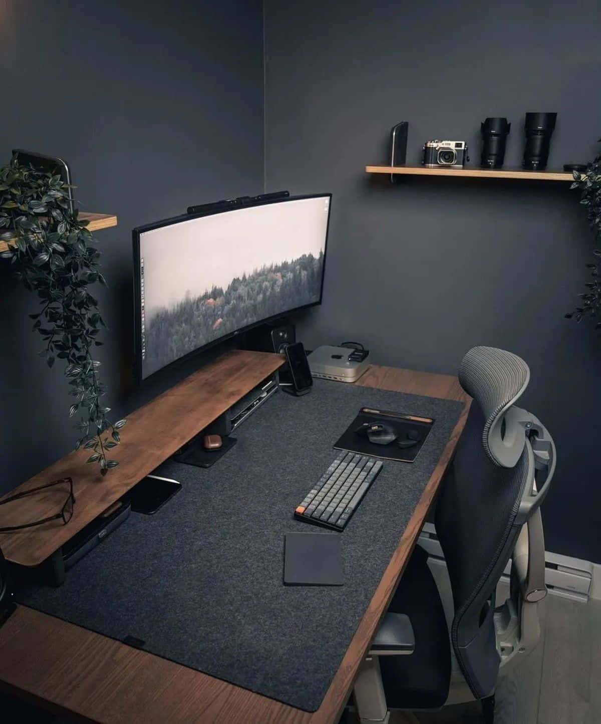 Modern Minimalist Home Office Setup Wallpaper