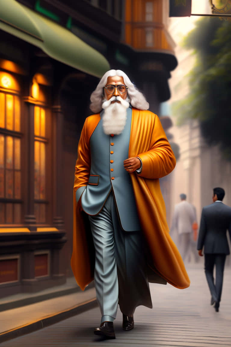 Modern Tagore Walkingin City Wallpaper