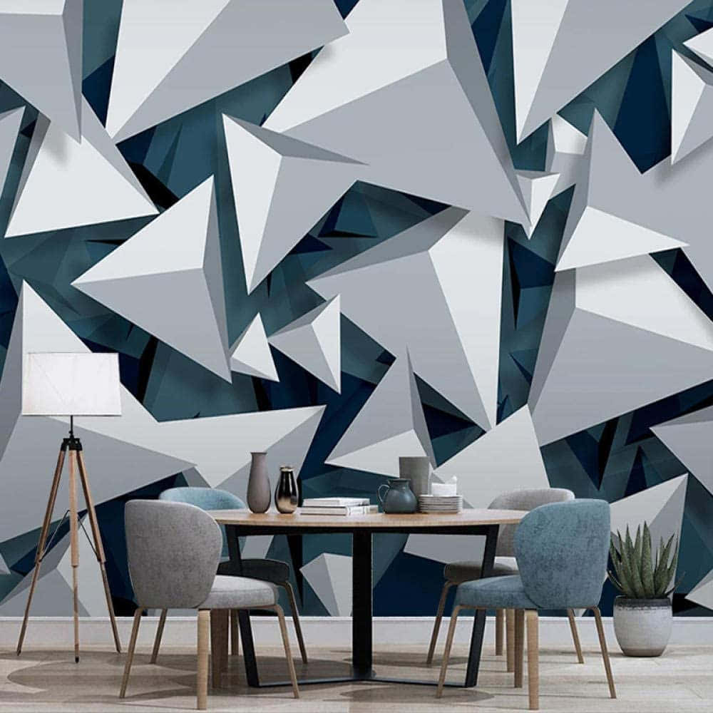 Modern Triangular Geometric Wallpaper Interior Wallpaper