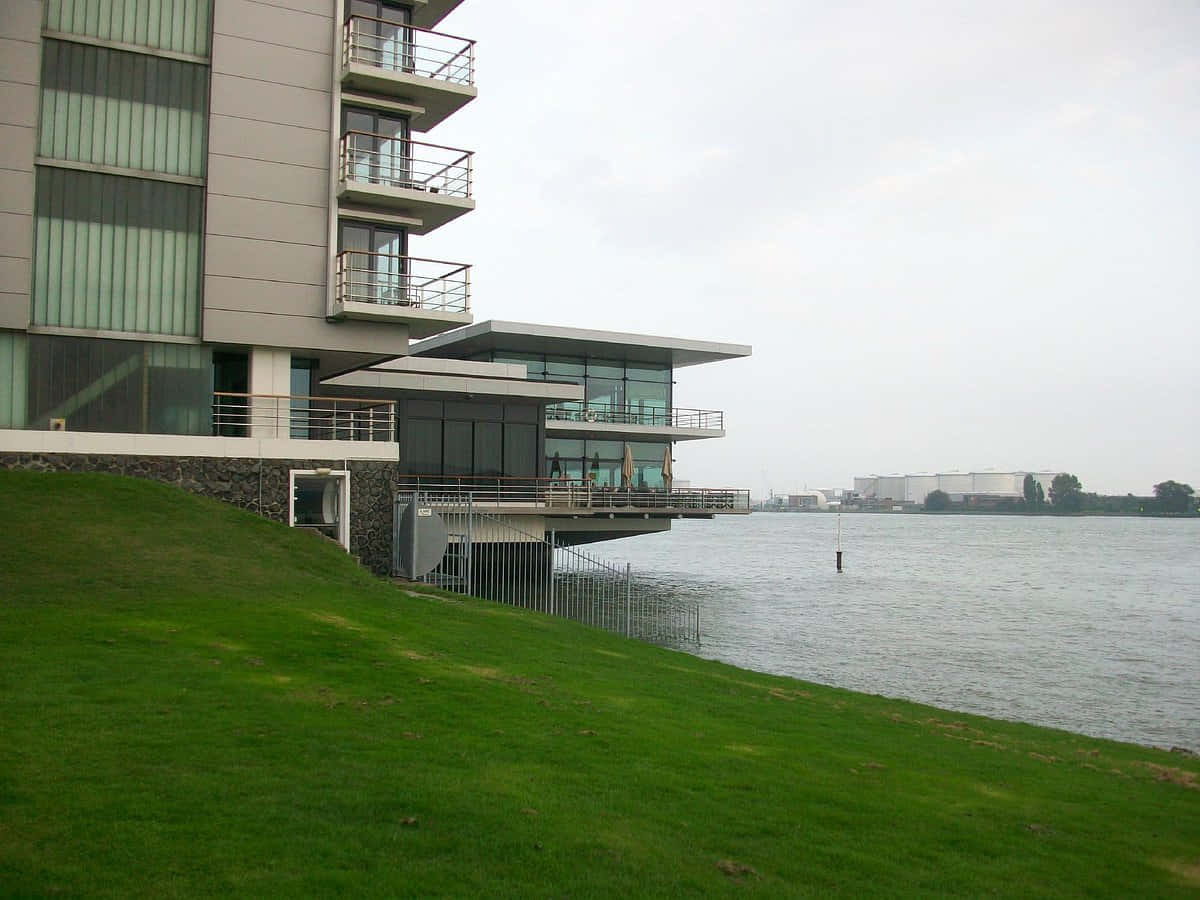 Modern Waterfront Architecture Vlaardingen Wallpaper