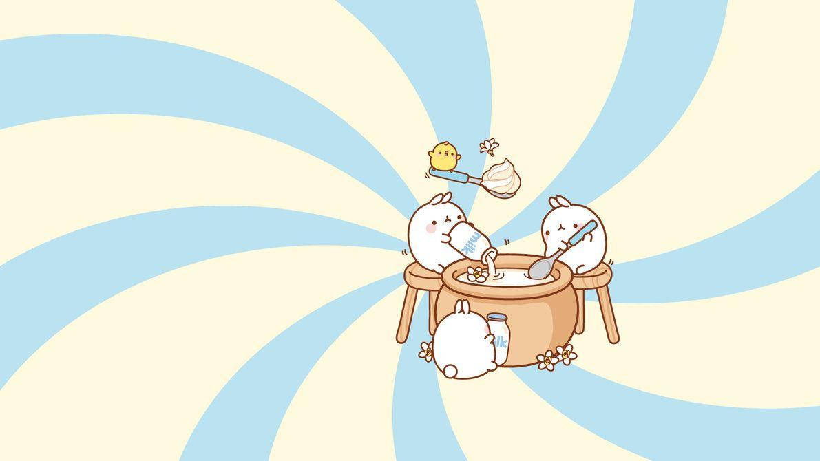 Molang Mixing Milk Wallpaper