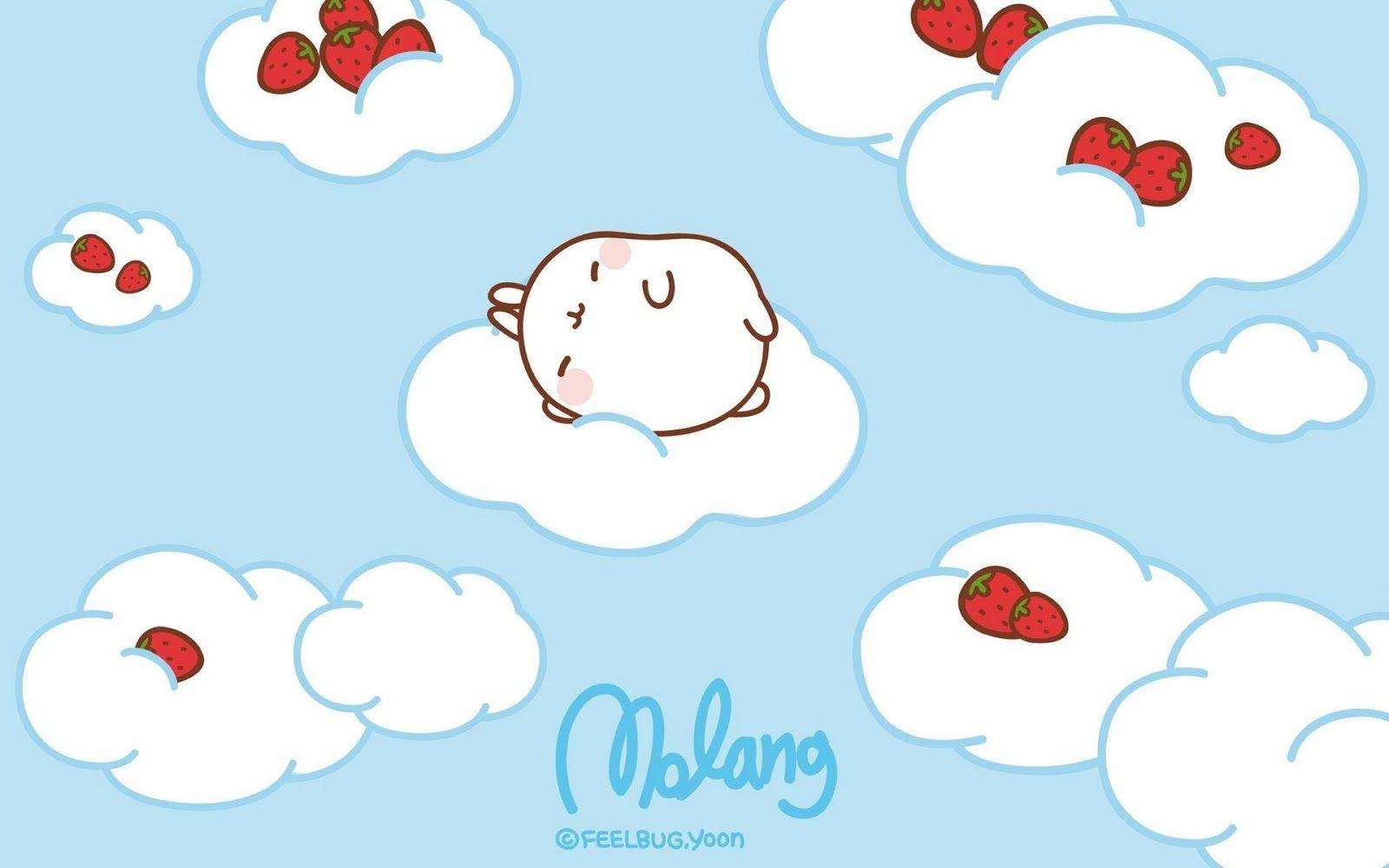 Molang On A Cloud Wallpaper