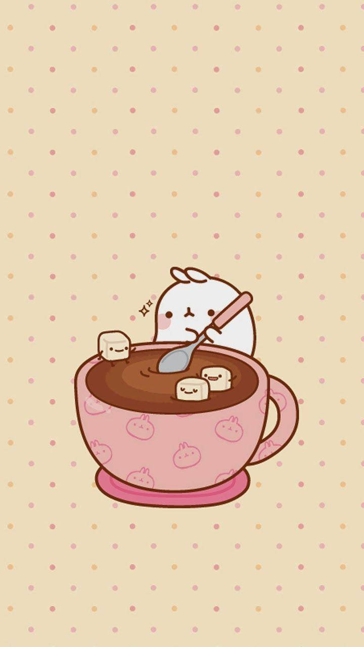 Molang Stirring Hot Cocoa Wallpaper