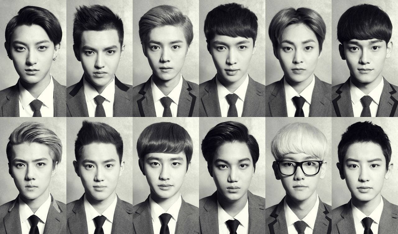 Monochrome Abstract Grid On Exo Desktop Wallpaper