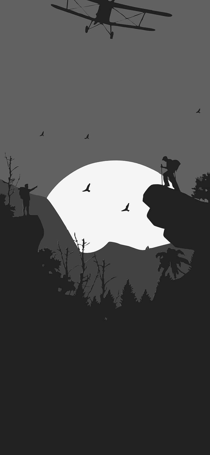 Monochrome_ Adventure_ Silhouette Wallpaper