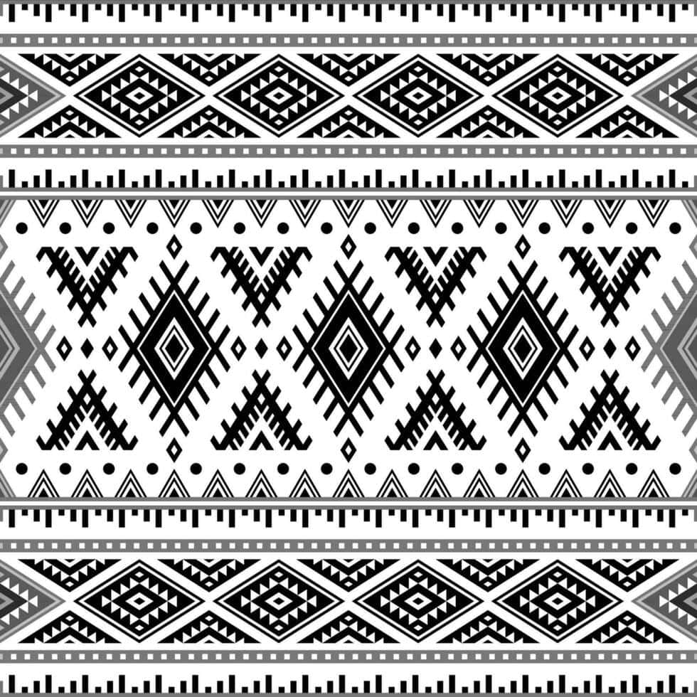 Monochrome Aztec Pattern Design Wallpaper