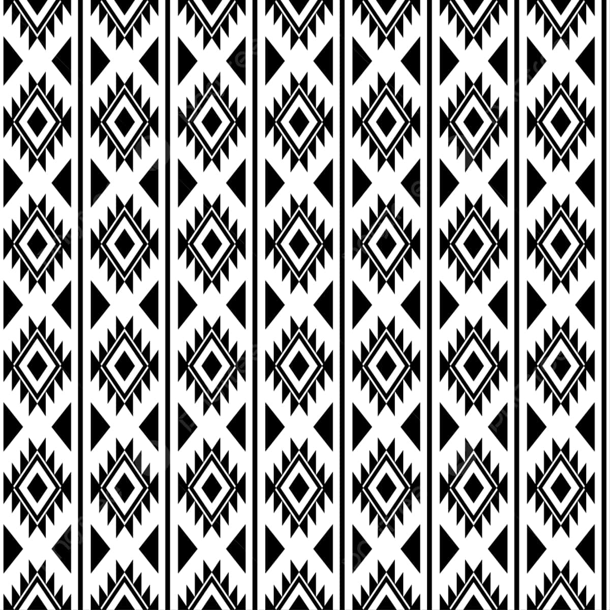 Monochrome Aztec Pattern Design Wallpaper