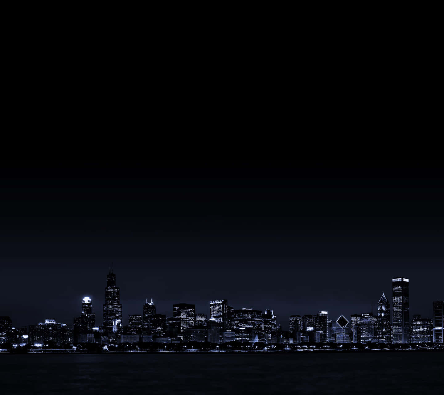 Monochrome_ Nighttime_ Cityscape_ Minimalism Wallpaper