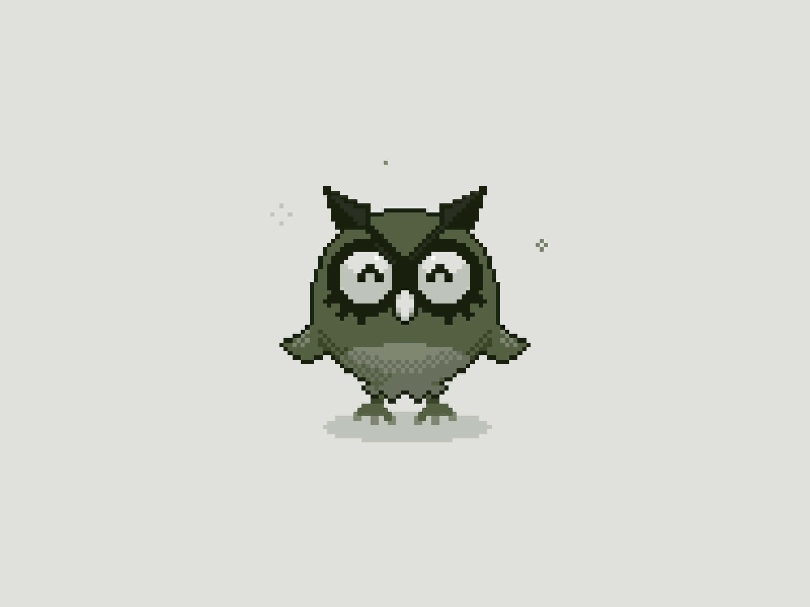 Monochrome Pixel Art Of Hoothoot Pokémon Wallpaper