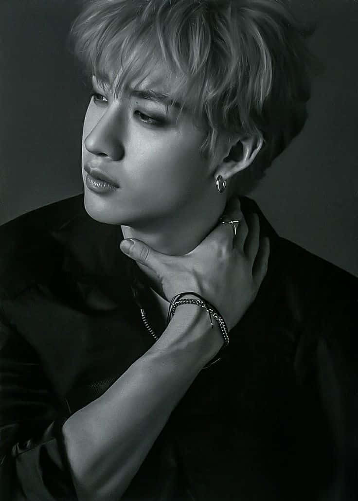 Monochrome_ Portrait_of_ Bang_ Chan Wallpaper