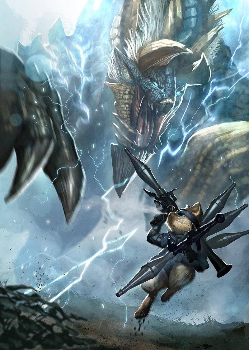 Monster Hunter Iphone Hunter With Launcher Wallpaper