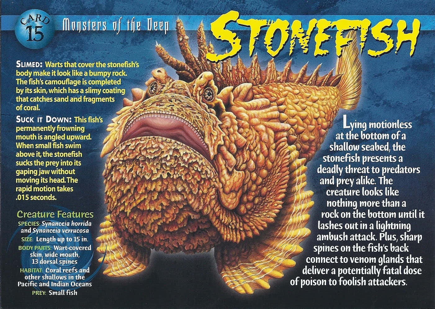 Monstersofthe Deep Card Stonefish Wallpaper