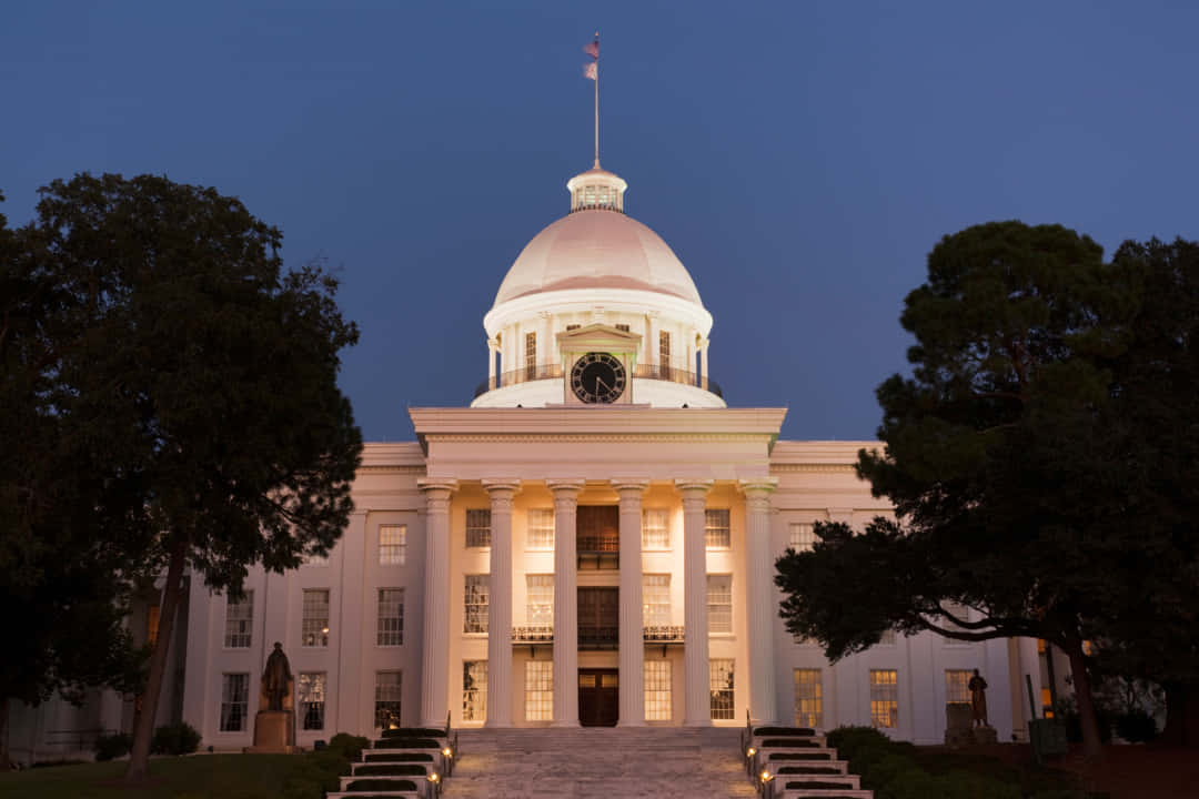 Montgomery Alabama State Capitol Dusk Wallpaper