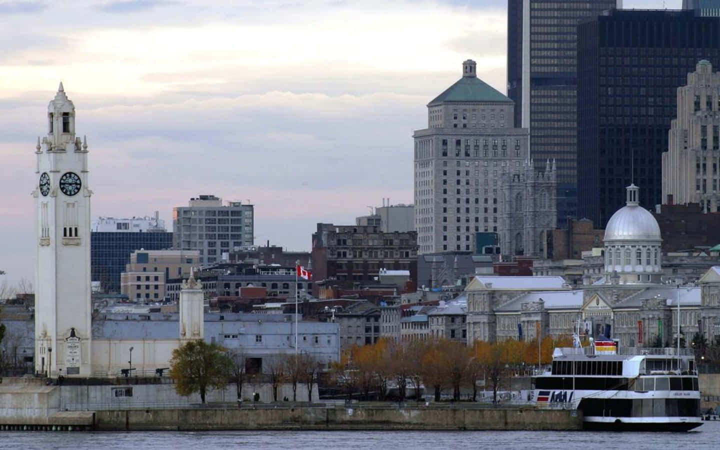 Montreal Skyline Clock Tower Wallpaper