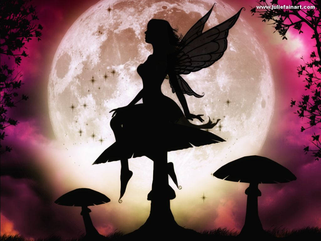 Moon Fairy Silhouette Wallpaper