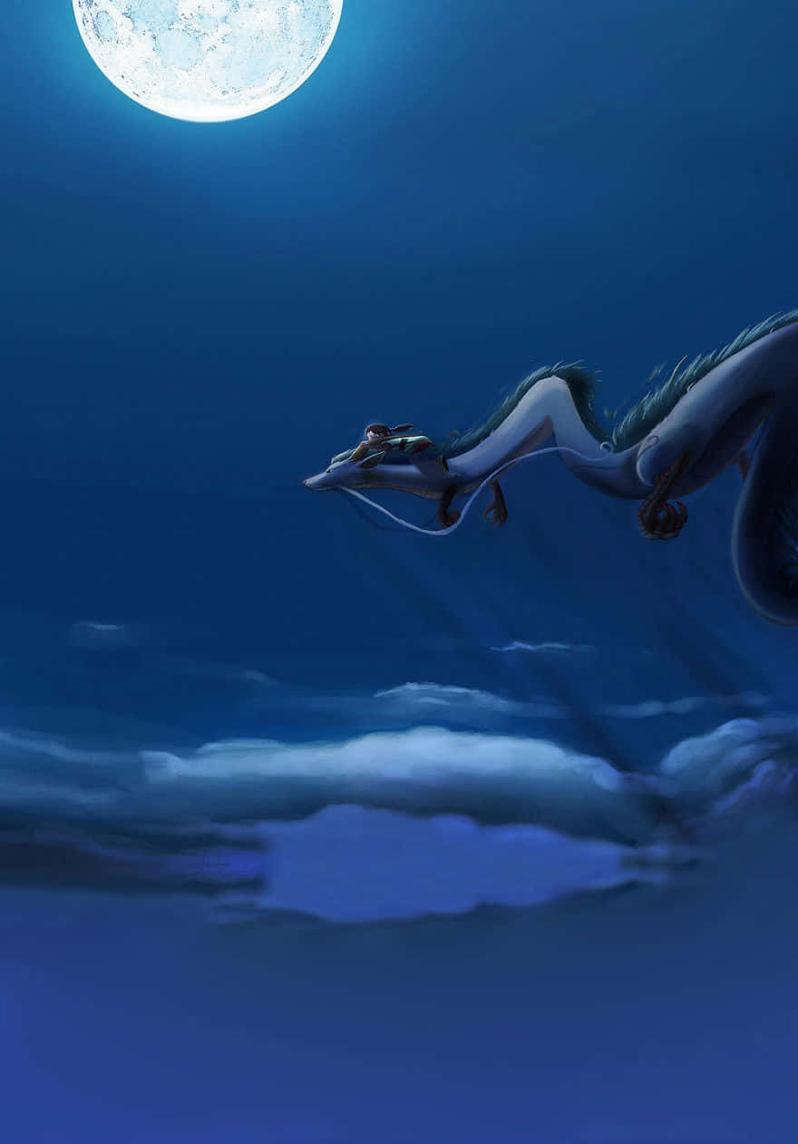 Moonlit Dragon Flight Wallpaper