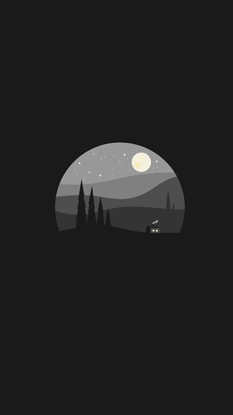 Moonlit_ Hills_ Minimalist_ Art Wallpaper