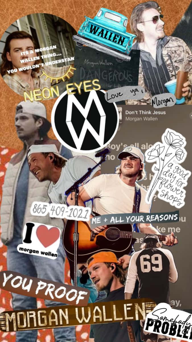 Morgan Wallen Collage Aesthetic Wallpaper