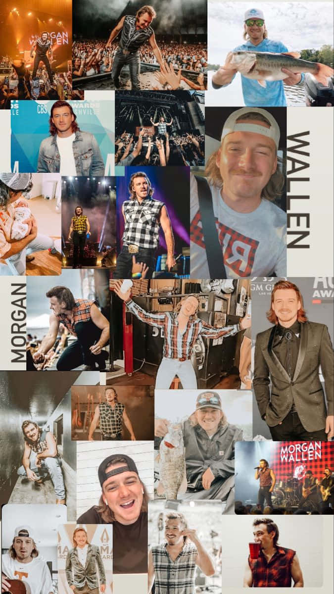 Morgan Wallen Collage Aesthetic Wallpaper