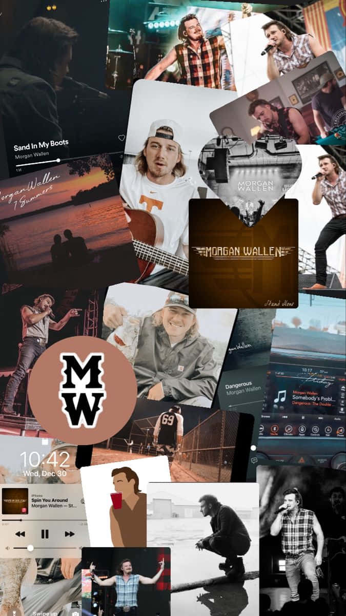 Morgan Wallen Collage Aesthetic Wallpaper