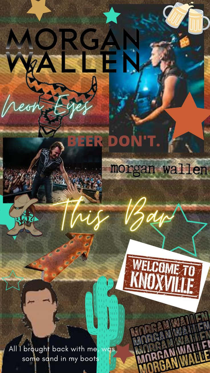 Morgan Wallen Collage Aesthetic Wallpaper