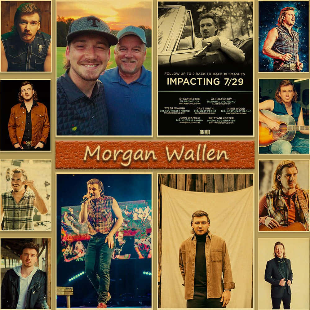 Morgan Wallen Collage Aesthetic Wallpaper